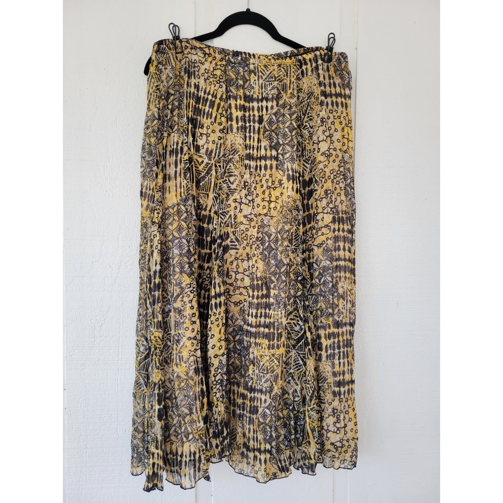 Lark Lane Size 10 Maxi Skirt Chiffon Crinkle Texture Tribal Pattern Medium M